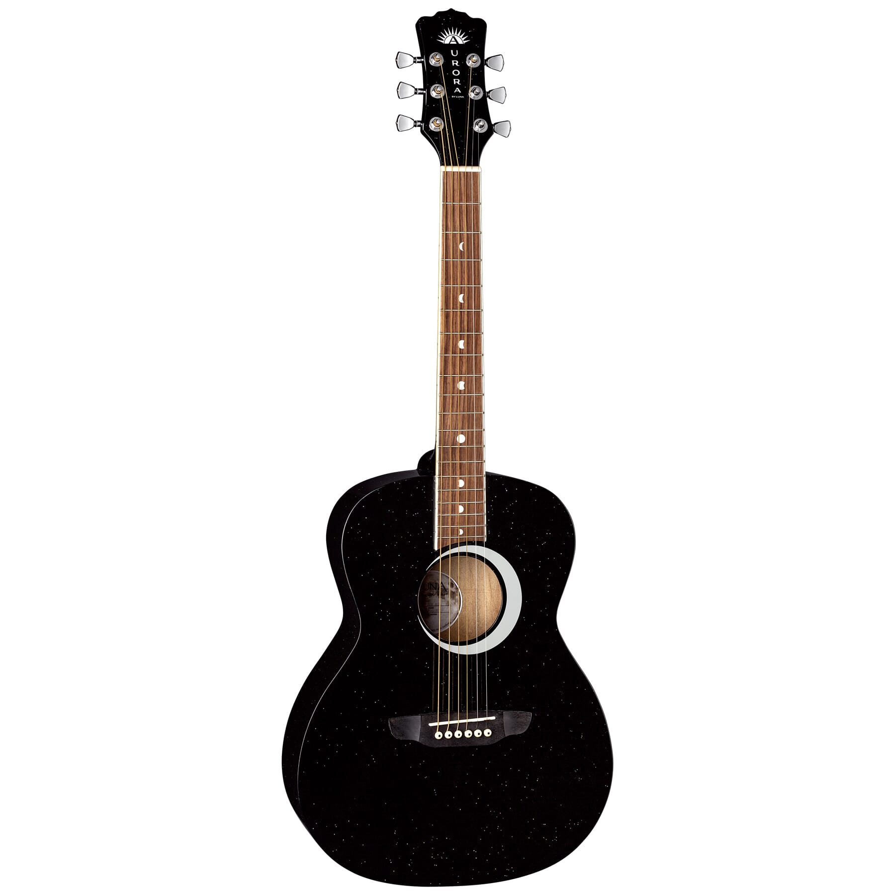 Aurora Borealis 3 4 Acoustic Black Sparkle Luna Guitars