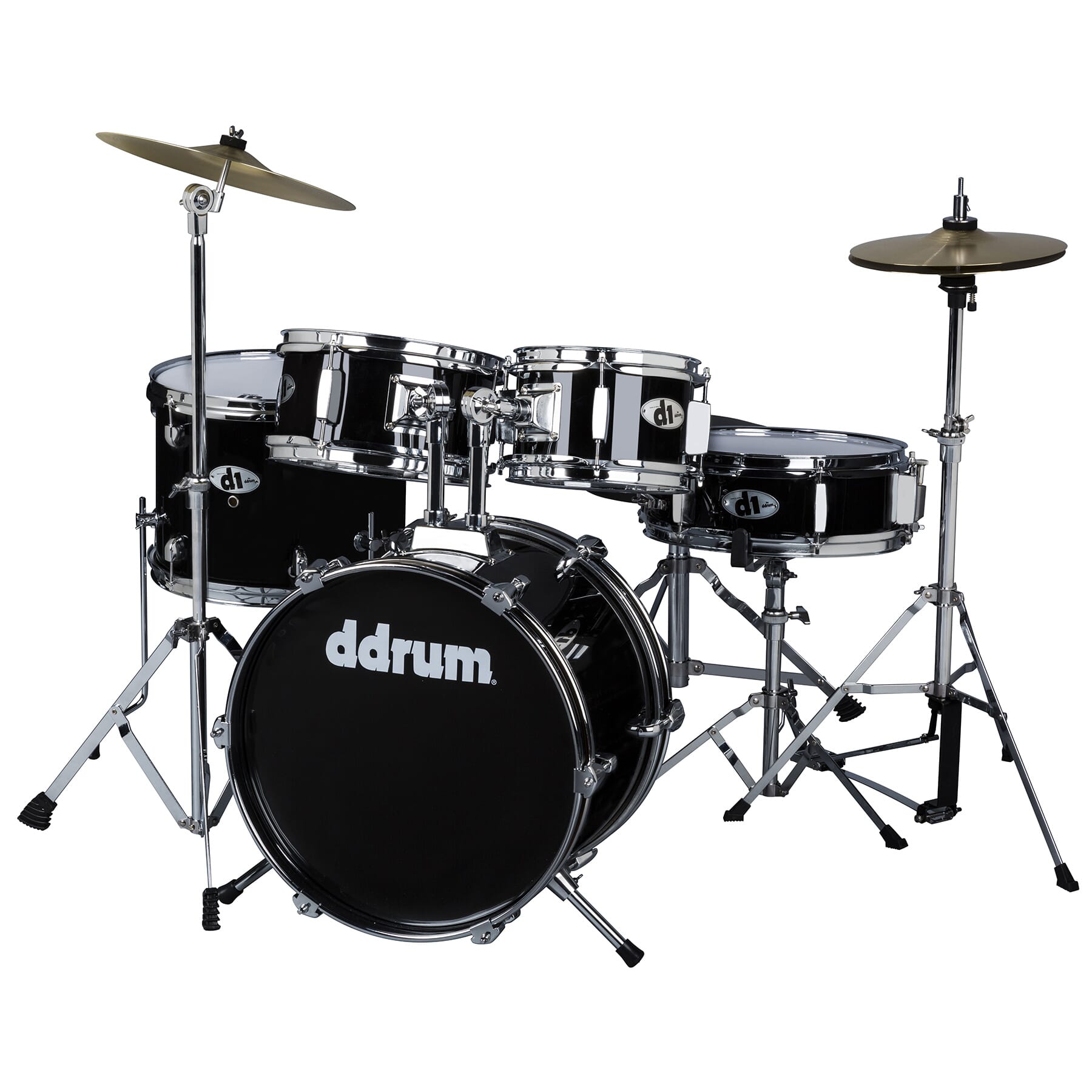 D1 Junior Midnight black Complete drum set with cymbals ddrum