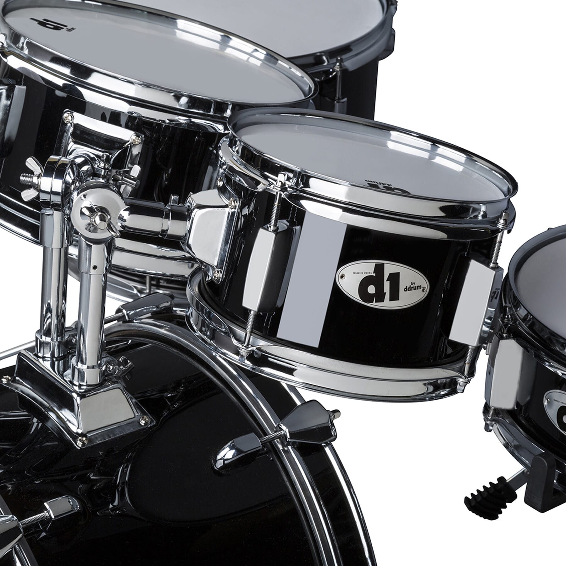 D1 Junior Midnight black Complete drum set with cymbals ddrum