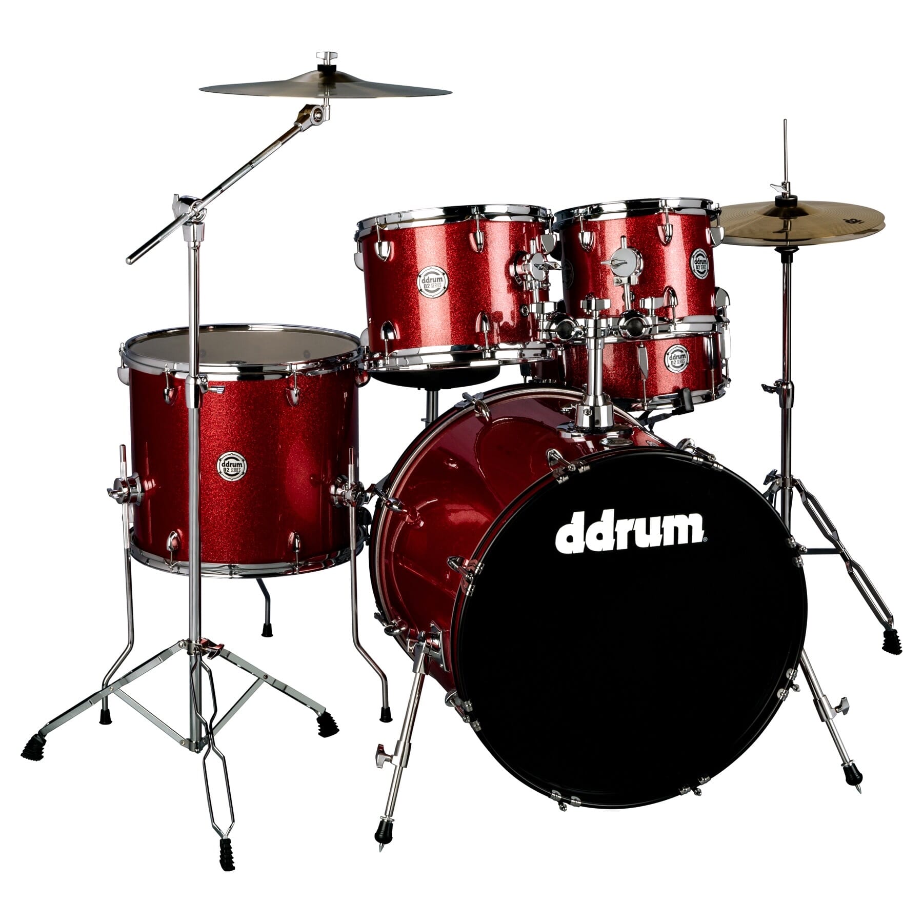 D2- Red Sparkle - Complete drum set with cymbals