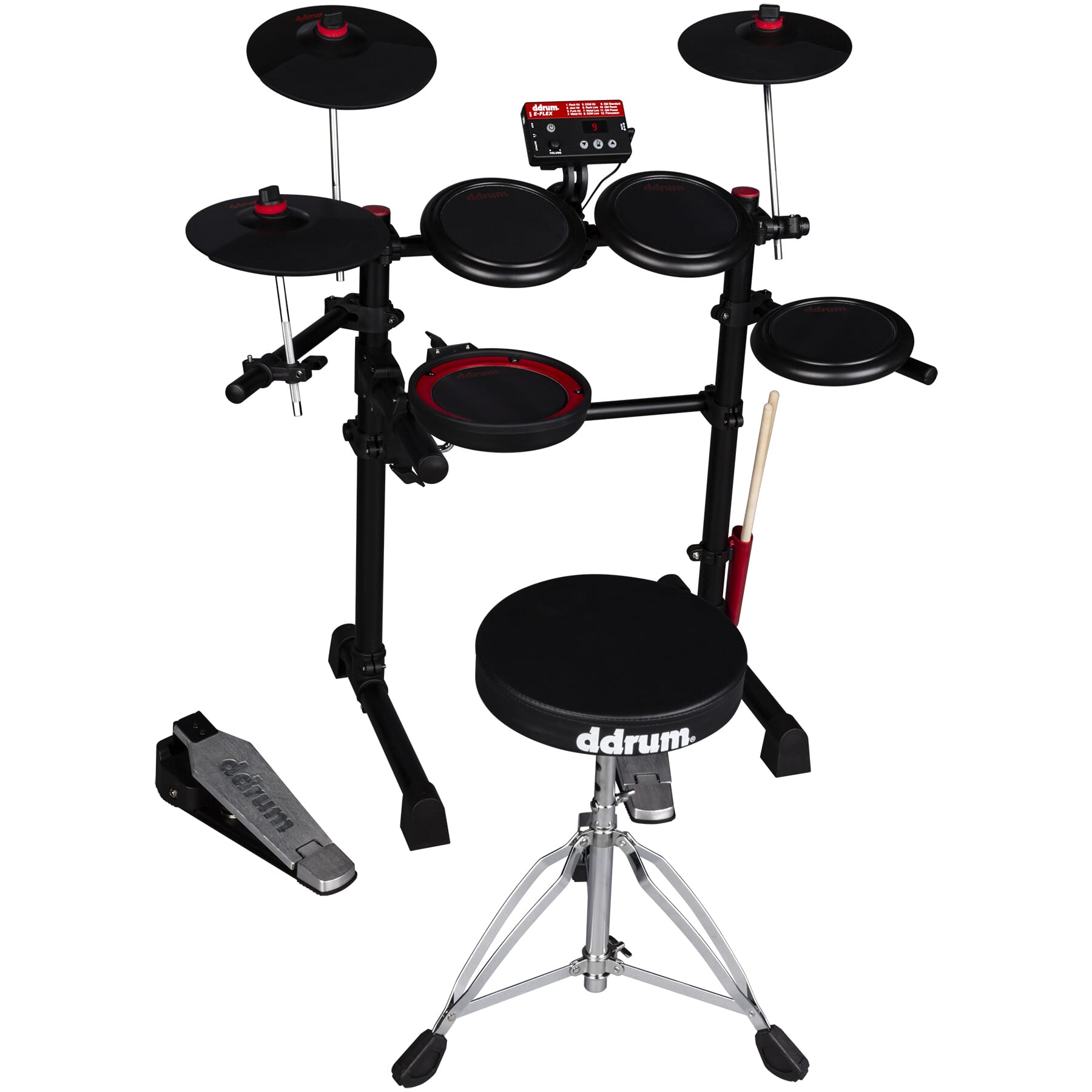 ddrum EFLEX complete electronic drum set with mesh drum heads ddrum