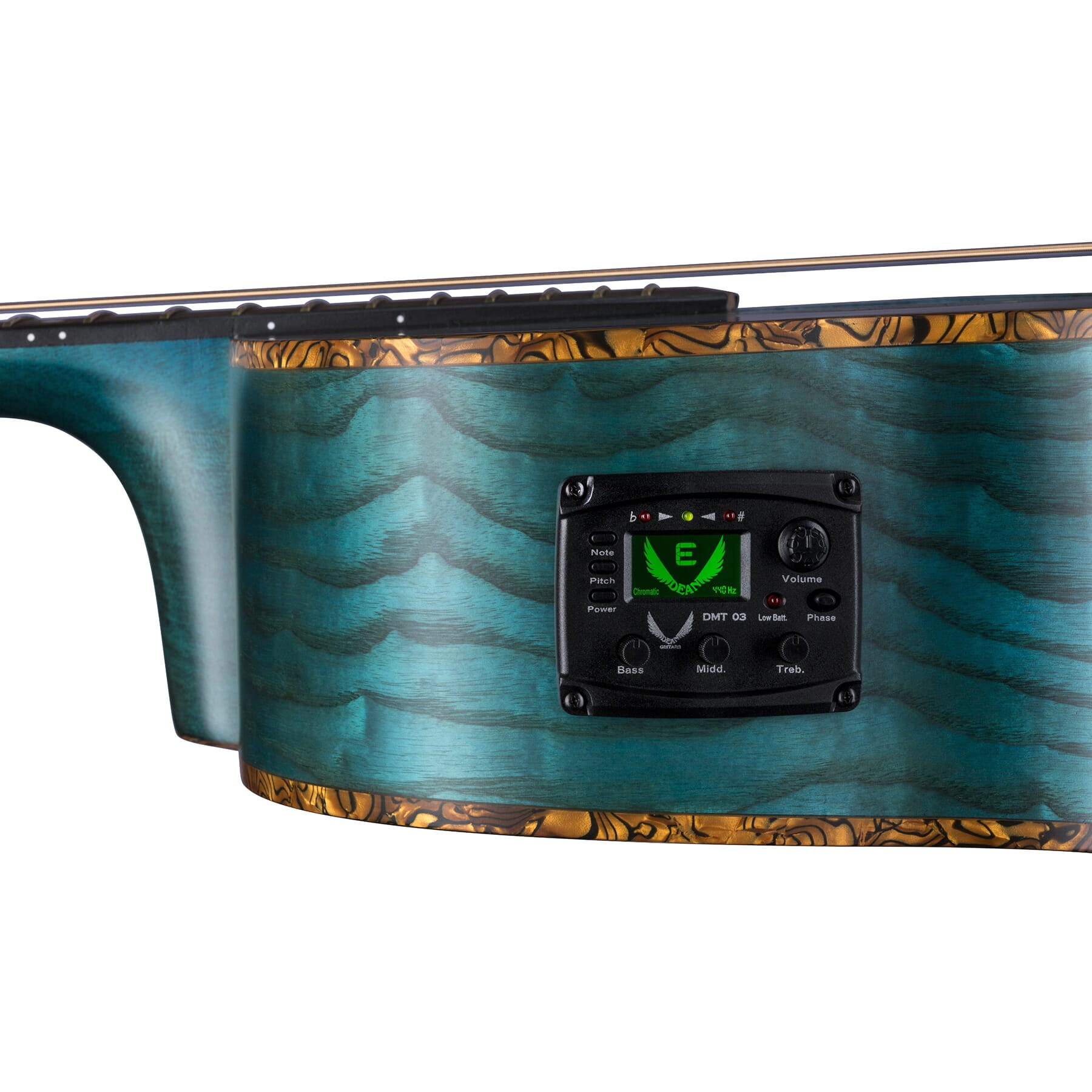Exotica Quilt Ash A/E - Trans Blue Satin | Dean Guitars
