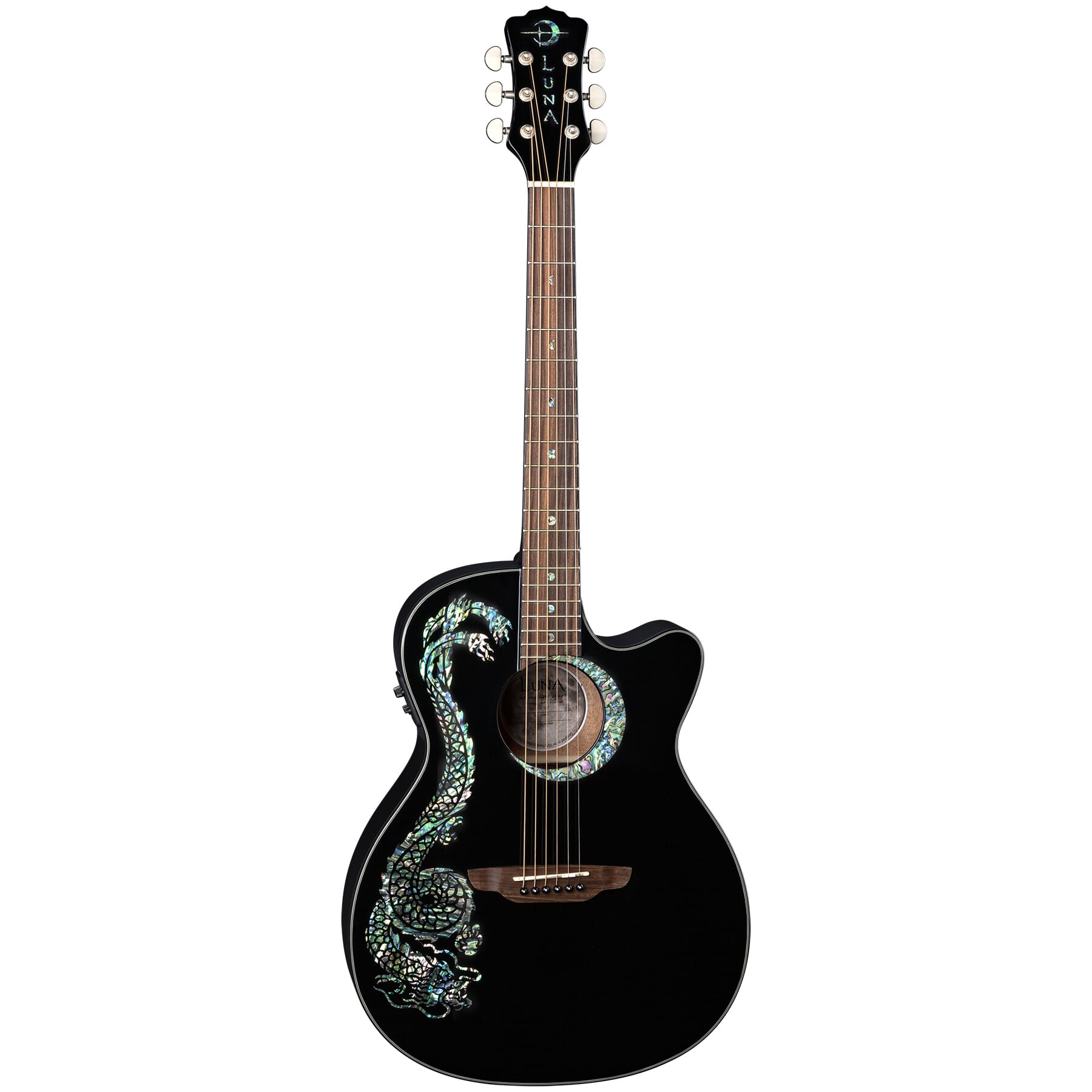 Fauna Dragon A/E - Classic Black | Luna Guitars