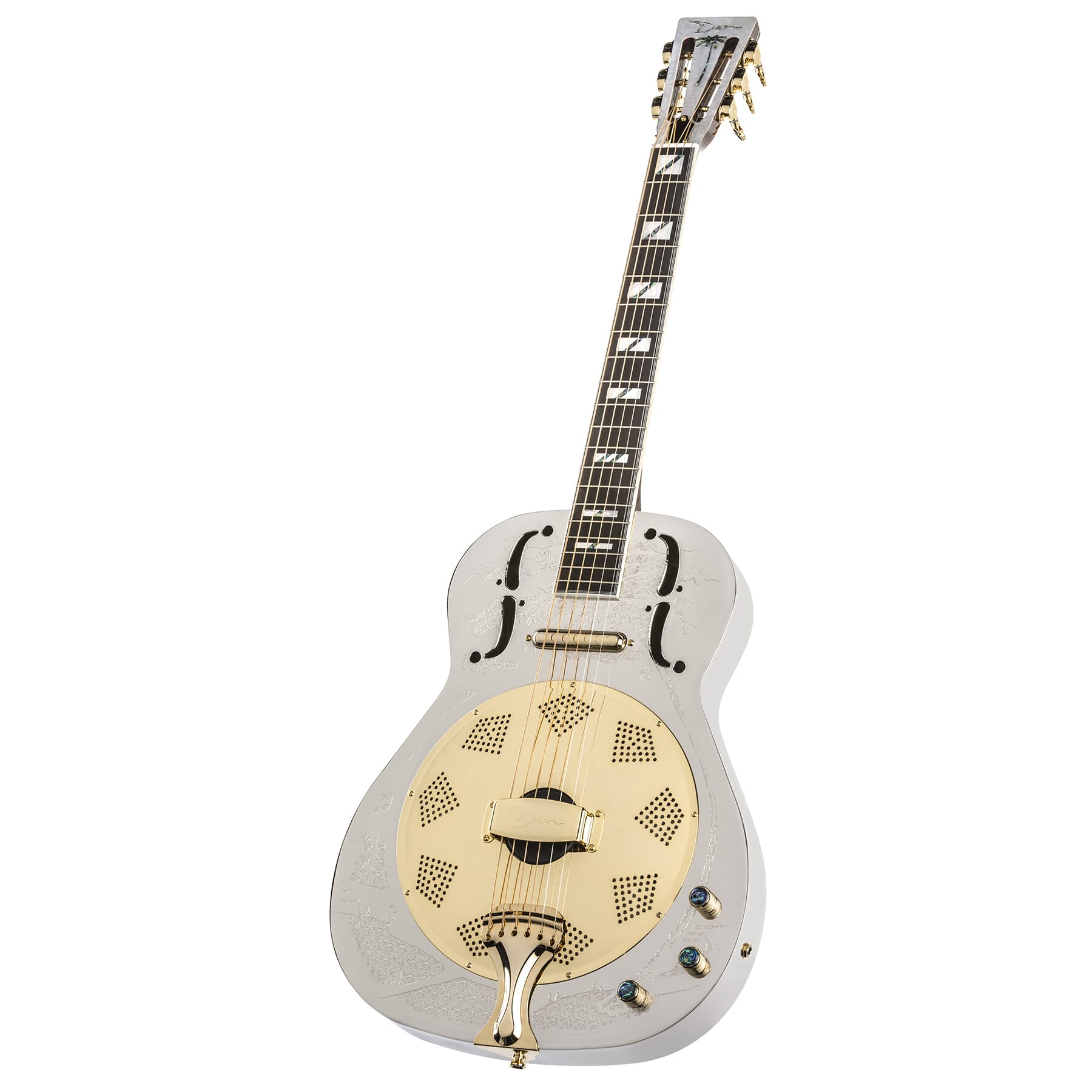 Resonator Thin Body Electric Chrome/Gold Dean Guitars