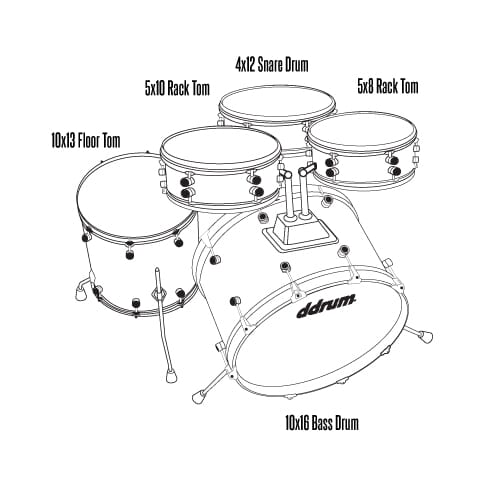 D1 Junior Police blue Complete drum set with cymbals ddrum