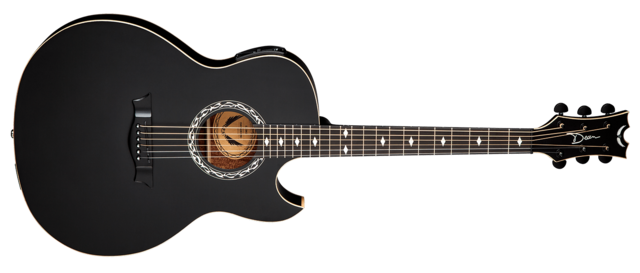 Dean - Exhibition 6-String Full-Size Thin-Body Acoustic Electric Guitar -  Black - Super 70% Off