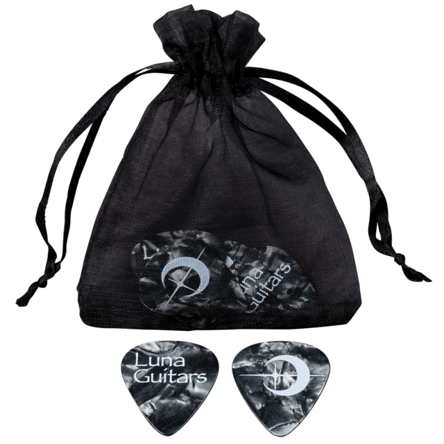 Luna picks - 6 Black in organza bag