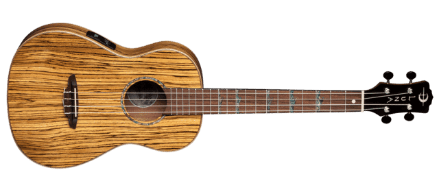 Uke High Tide Zebrawood Baritone w/ Preamp